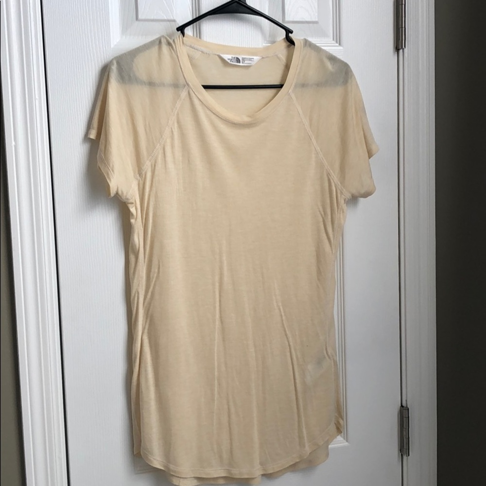 Cream Relaxed fit North Face Tee